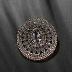 Antique Rhinestone Medallion Brooch