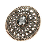 Antique Rhinestone Medallion Brooch