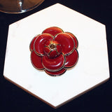 Red Rose Flower Brooch