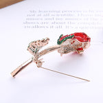 Intense Passion Rose Flower Brooch