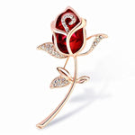 red royal rose brooch