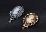 Retro Amber Cameo Brooch