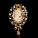Retro Amber Cameo Brooch