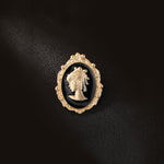 Gold & Black Cameo Brooch