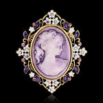 Lilac Cameo Brooch