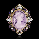 Lilac Cameo Brooch
