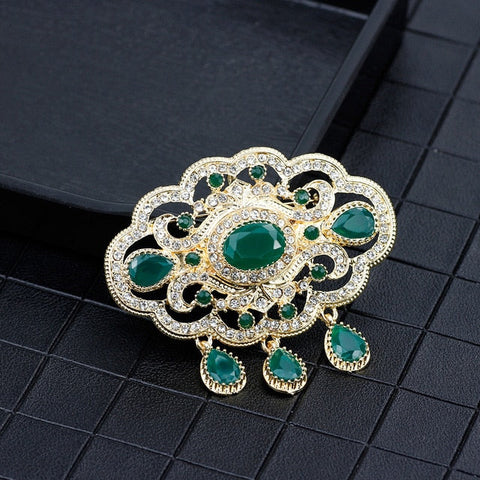Antique Green & Gold Brooch