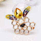 Sweet Honeycomb Bee Brooch