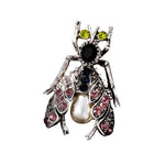 pearl flying beetle brooch