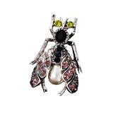 pearl flying beetle brooch