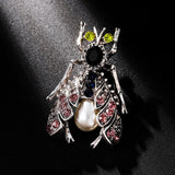 Pearl Flying Beetle Brooch