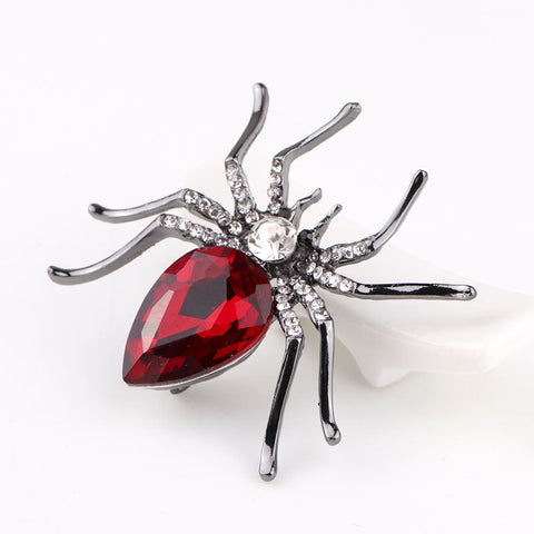 Incandescent Garnet Spider Brooch