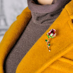Vintage Rose Flower Brooch