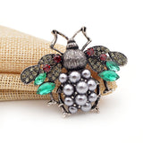 Silver Pearl Bee Brooch
