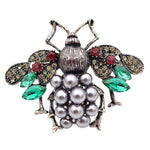 silver pearl bee brooch