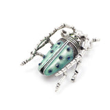 Antique Green Beetle Brooch
