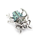 Antique Green Beetle Brooch