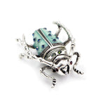 Antique Green Beetle Brooch
