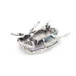 Antique Green Beetle Brooch
