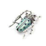 Antique Green Beetle Brooch
