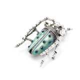 Antique Green Beetle Brooch