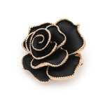 Black Rose Flower Brooch