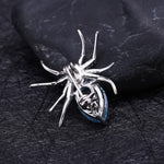 Azure Topaz Spider Brooch