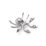 Silver Metal Spider Brooch